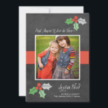 Pour Fêtes Annuelles Photo Cartes de Noël | Paix Amour et Joie<br><div class="desc">Carte photo de vacances caractéristiques de conception Simplement élégant et chic "Paix, Amour et Joie de Vivre", "Joyeux Noël" et un texte personnalisé avec un regard manuscrite à la craie, baie de houx illustrations modernes, et un grand espace carré pour afficher une photo préférée. Pointe de la Photo: récolte votre...</div>
