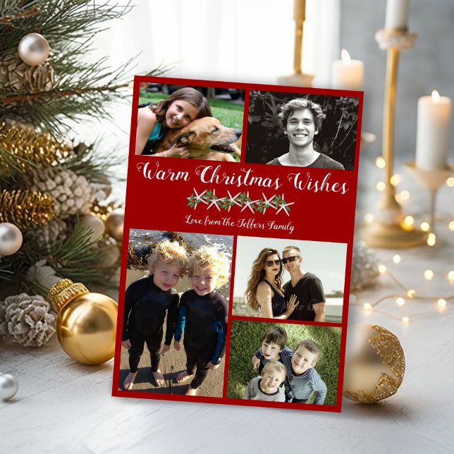 Pour Fêtes Annuelles Photo Collage Starfish Cartes plates de Noël (Créateur téléchargé)