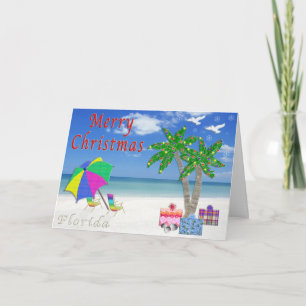 Pour Fêtes Annuelles Plage de cartes de Noël de la Floride orientée