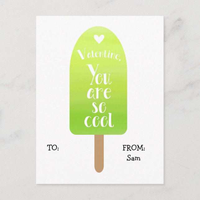 Pour Fêtes Annuelles Popsicle Enfants École Classe Valentine Cartes (Devant)