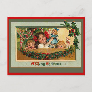 Pour Fêtes Annuelles Poupées de Noël et petites filles sur cartes