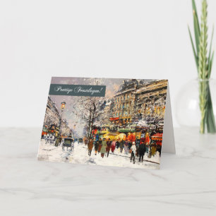 Pour Fêtes Annuelles Prettige Kerstdagen. Cartes de Noël en néerlandais