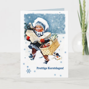 Pour Fêtes Annuelles Prettige Kerstdagen. Cartes de Noël en néerlandais