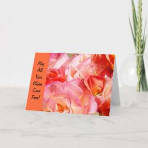 Pour Fêtes Annuelles Que tous vos vœux se réalisent ! Cartes Roses rose