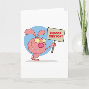 Pour Fêtes Annuelles Rabbit Tenant Une Bonne Pâques Signe Cartes De Voe