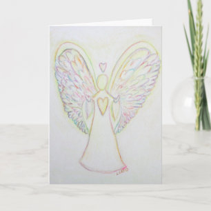 Pour Fêtes Annuelles Rainbow Hearts Angel Art Note ou Cartes de voeux
