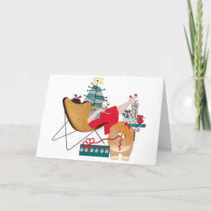 Pour Fêtes Annuelles RETRO HAPPY CHOWLIDAYS Chow Chow Cartes d'art