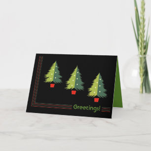 Pour Fêtes Annuelles Rétros cartes de voeux de Noël d'arbres