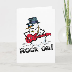 Pour Fêtes Annuelles Rock Sur Les Cartes De Snowman