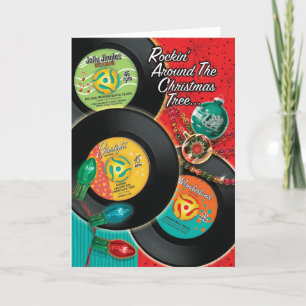 Pour Fêtes Annuelles Rockin' Autour Des Cartes De Noël Des Arbres De No