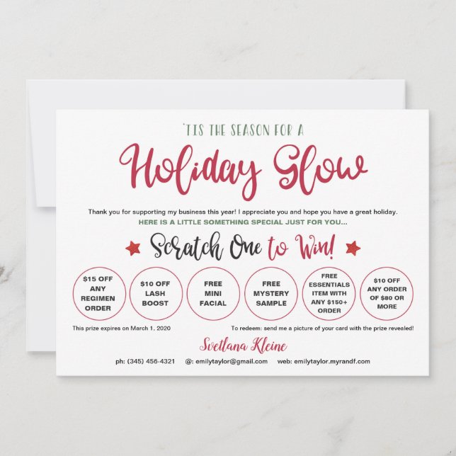 Pour Fêtes Annuelles Rodan et Fields Cartes de Noël (Devant)