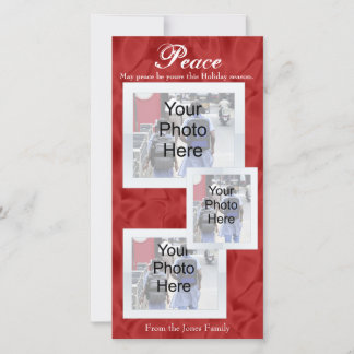 Pour Fêtes Annuelles Rouge Blanc Noël Paix 3 Cartes photos