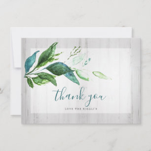 Pour Fêtes Annuelles Rustique Aquarelle Verdure Merci Cartes