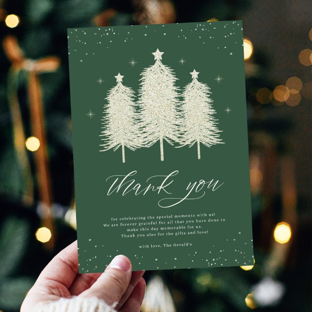 Pour Fêtes Annuelles Sage Christmas Trees Cartes de remerciements de va (Créateur téléchargé)