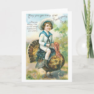 Pour Fêtes Annuelles Salutations de thanksgiving - vieilles cartes de