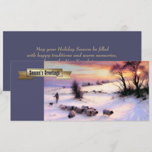 Pour Fêtes Annuelles Scène d'hiver Beaux-Arts Cartes de Noël personnali