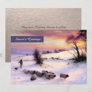 Pour Fêtes Annuelles Scène d'hiver Beaux-Arts Personnalisés Cartes de N