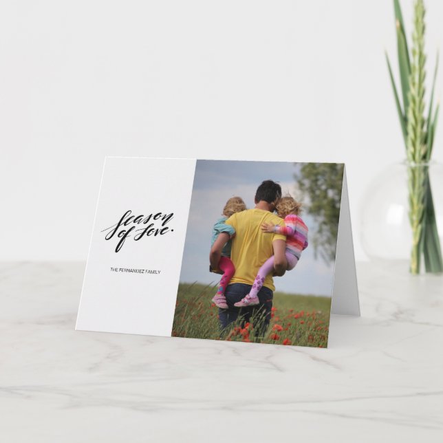 Pour Fêtes Annuelles script main saison d'amour Cartes de voeux (Devant)