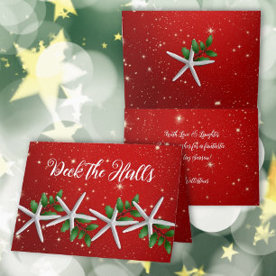 Pour Fêtes Annuelles Sea Stars Twinkings Red Christmas Cartes