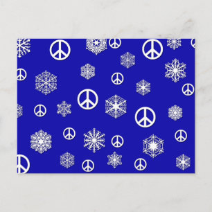 Pour Fêtes Annuelles Signes de paix et Snowflakes Cartes de fin de anné