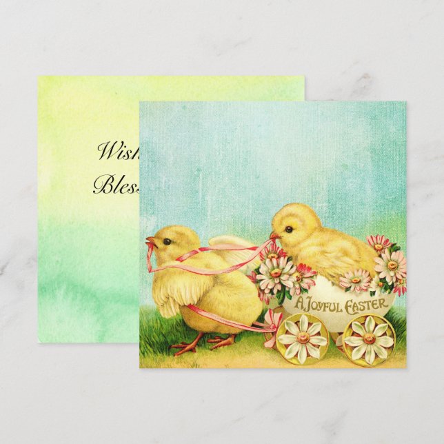 Pour Fêtes Annuelles Sweet Baby Chicks Cartes de Pâques Personnaliser l (Devant / Derrière)