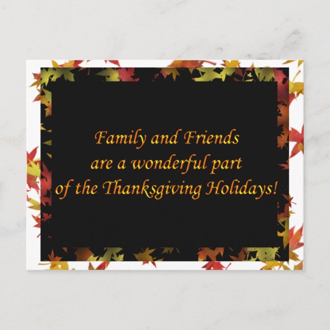 Pour Fêtes Annuelles Thanksgiving - Cartes famille et amis (Devant)