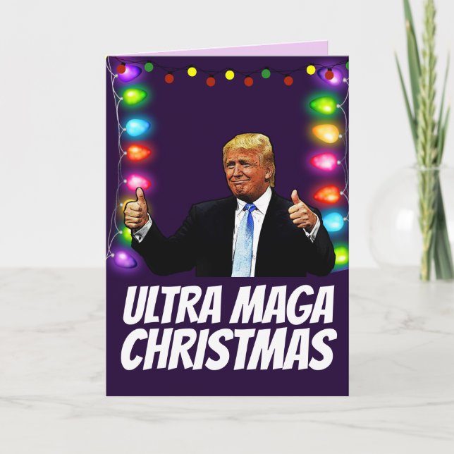 Pour Fêtes Annuelles ULTRA MAGA DONALD TRUMP Cartes de Noël (Devant)