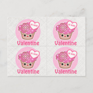 Pour Fêtes Annuelles Valentines Day Kawaii Cupcakes Cartes x 4