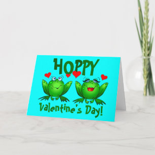 Pour Fêtes Annuelles Valentines Hoppy Cute Happy Frogs Cartes vierges