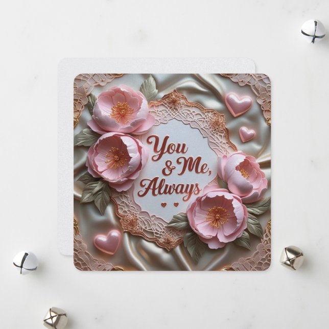 Pour Fêtes Annuelles Vous et moi, cartes toujours valentine (Devant/Arrière en situation)