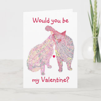 Pour Fêtes Annuelles Vous seriez mon Valentine, embrassant des cartes