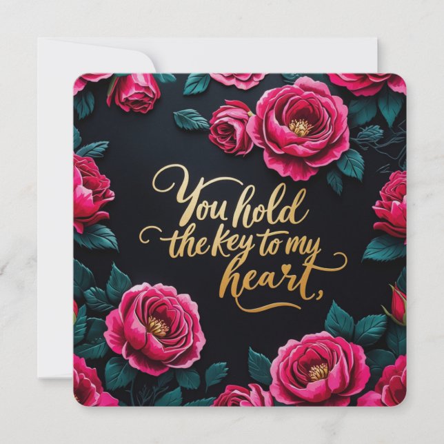 Pour Fêtes Annuelles Vous tenez la clé de mes cartes de Saint-Valentin (Devant)