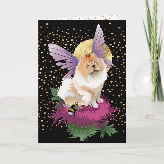 Pour Fêtes Annuelles VOYEZ-MOI SUR LA LUNE - Chow Art cartes (Devant)