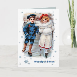 Pour Fêtes Annuelles Wesolych Swiat. Cartes de Noël en polonais