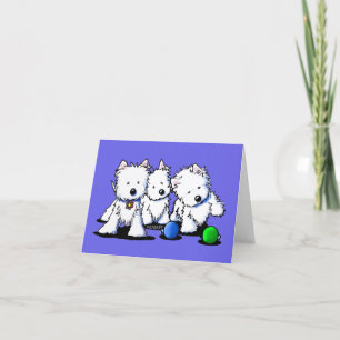 Pour Fêtes Annuelles Westie Terrier Trio Cartes de Noël