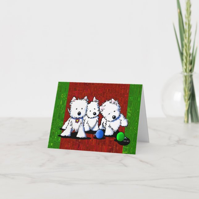 Pour Fêtes Annuelles Westie Terrier Trio Cartes de Noël (Devant)