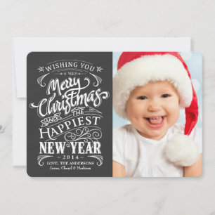 Pour Fêtes Annuelles Whimsal Chalkboard Joyeux Cartes photos de Noël