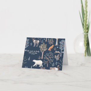 Pour Fêtes Annuelles Woodland se demande Noël Cartes Merci Notes