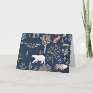 Pour Fêtes Annuelles Woodland se demande Noël Cartes Merci Notes