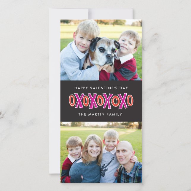 Pour Fêtes Annuelles XOXO Saint Valentin Deux Cartes photos (Devant)