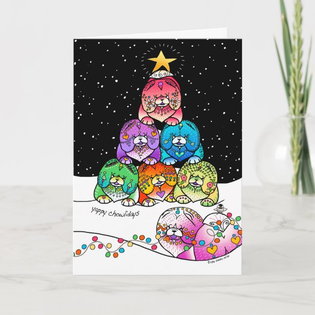 Pour Fêtes Annuelles YAPPY CHOWLIDAYS cartes d'art (Devant)