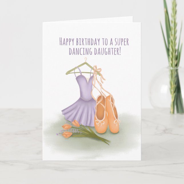 Pour fille lilas ballet carte d'anniversaire (Devant)