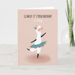 Pour Girl Cute Dancing Llama 9e Anniversaire Carte