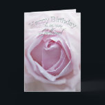 Pour Girlfriend, une carte d'anniversaire avec ros<br><div class="desc">Un rose pâle délicat s'éleva en gros plan. Une magnifique carte d'anniversaire que vous pouvez customiser pour transmettre vos propres sentiments.</div>