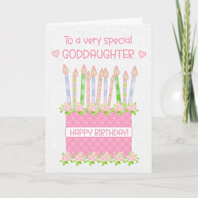 Pour Godgirl Birthday Cake Heart Carte Rose (Devant)