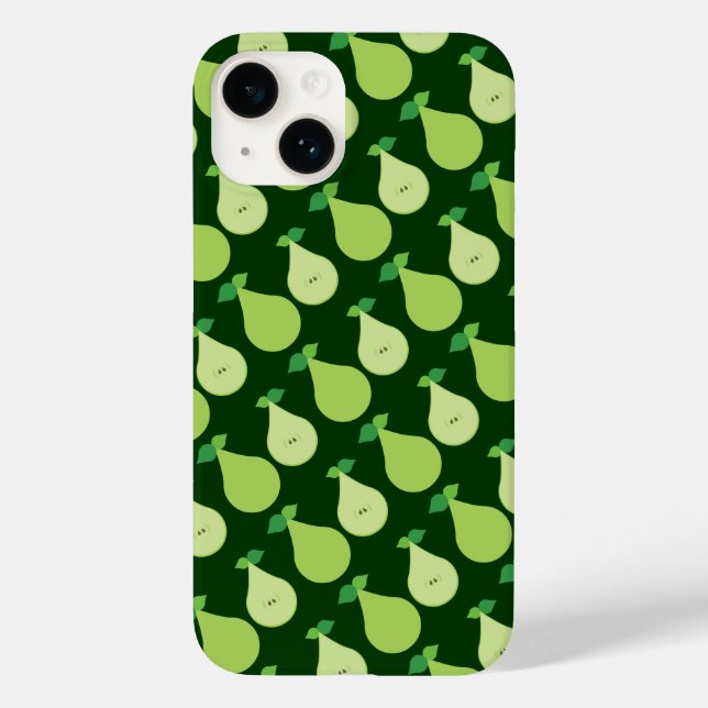 Pour iPhone 14 Pear verte moderne SG7 Coque (Verso)