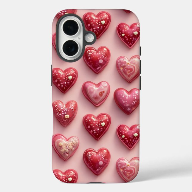 Pour iPhone 16 C'est un coque de bonbons cardiaques. (Verso)