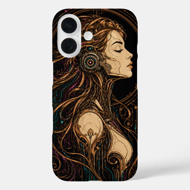 Pour iPhone 16 Conception de coque de téléphone de déesse cyberpu (Verso)