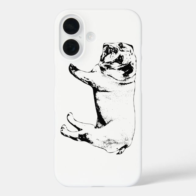 Pour iPhone 16 Coque Bulldog d'étude en ligne (Verso)