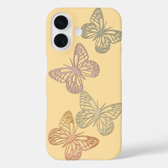 Pour iPhone 16 Coque de papillons mignons (Verso)